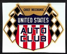 USAC United States Auto Club Aqua-Cal Chief Mechanic Water Decal Original c1970 picture