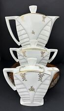 Vintage Art Deco MZ Moritz Zdekauer Porcelain Teapot, Sugar Bowl, Creamer Set picture