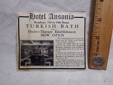 Vintage Print ad  Hotel Ansonia NYC Turkish Bath pre-gay 1916 1900s old picture