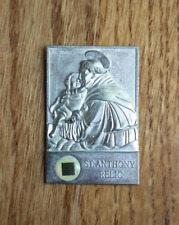 Vintage St Anthony Relic Patron of Lost Articles 3rd Class Relic in Silver Tone picture