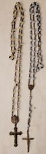 2 Vintage Rosary Crucifix Glass Beads Sterling picture