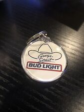 George Strait Bud Light Keychain Country Music Souvenir Beer Logo Keyring picture