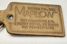 Front Royal Virginia Marlow Motors Dealership Auto Car Dealer Leather Keychain picture