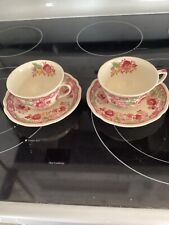 Johnson Bros. Dorchester Pink Rose 2 Cups & Saucers picture