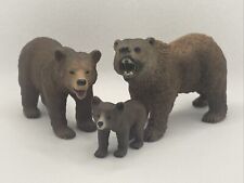 Schleich Lot of 3 Grizzly Brown Bear, GROWLING ADULT, MOTHER & BABY CUB (lot B2) picture