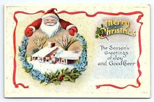 Postcard Merry Christmas Season's Greetings Santa Claus Series 218 picture