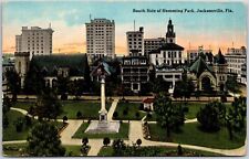 1914 South Side Of Hemming Park Jacksonville Florida FL Grounds Posted Postcard picture