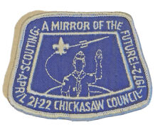 1972 Chickasaw Council A Mirror Of The Future Boy Scout Patch Gauze Back picture