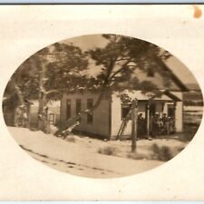 c1910s Pioneer Schoolhouse? RPPC Children Students Kids Real Photo Postcard A134 picture