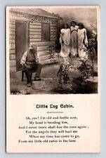 RPPC Little Log Cabin Poem Angels Real Photo Postcard picture