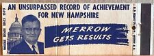 Vote for New Hampshire Chester E Merrow Vintage Full-Length Matchbook Cover picture