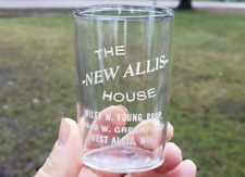 West Allis Wis Tavern Beer Glass THE NEW ALLIS HOUSE Wiley Young 1930s picture