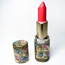 Vintage Elizabeth Farrell Lipstick Apricot Rose w/ Floral Case 1980s Makeup picture