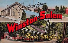 Winston-Salem North Carolina NC Greetings From Larger Not Large Letter 1657 PC picture