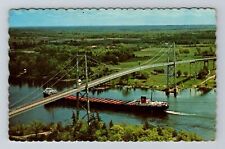 Thousand Islands NY-New York, Bird's Eye of Laker, Intl Bridge Vintage Postcard picture
