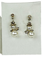 Cherrydale Farms Imitation Pearl Snowman Earrings - Retired picture