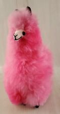 Pink Llama Alpaca Plush Real Alpaca Wool Fur - Super Soft 10 inches tall picture