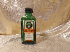 Vintage JAGERMEISTER 50ml Bottle Paper Label With Embossed Sides, Green Glass picture