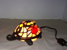 Tiffany Style Stained Glass Turtle Table/Floor Lamp w/Cord & Cord Switch On It picture