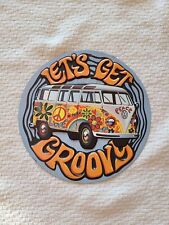Let's Get Groovy VW Bus Hippy Metal Sign picture