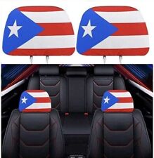 Set 2 Pcs - Puerto Rico Flag Elastic Car Headrest Cover **  picture