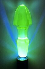 Vintage Uranium Vaseline Glass Decanter Or Cruet Stopper Glows 2.75