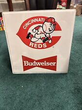 Vintage 1990 Budweiser Cincinnati Reds Metal Sign Authentic Anheuser Busch. picture