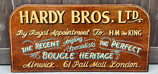 Vintage English Pub Sign Oak Hardy Bros LTD. Angling Specialists London Fly Reel picture