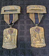 1938 AMERICAN LEGION LOS ANGELES 2OTH NATIONAL CONVENTION MEDALS PAIR DETAILED picture