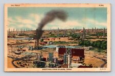 Postcard Greetings from Kilgore TX Oil Fields Well Oil & Gas c1940 #2 picture