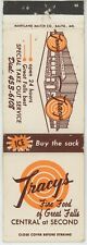 Tracy's Fine Food of Great Falls Super Market Antq Matchbook Cover D-6 picture