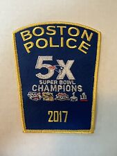 Boston Police New England Patriots Commemorative Patch 2017 5x Champions picture