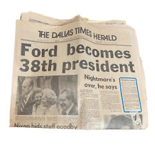 Vtg Dallas Times Herald Ford Becomes 38th President Newspaper Aug 9 1974 picture