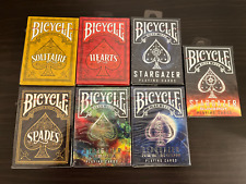 BICYCLE Playing Card Deck Lot (7) - Sealed Brand New - Stargazer,Spades,Hearts picture
