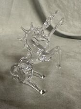 Majestic Hand Blown Glass Unicorn Standing On Two Legs picture