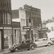 Postcard RPPC Prescott WIS. Main St. 50’s, Old Cars , Stores & Shops picture