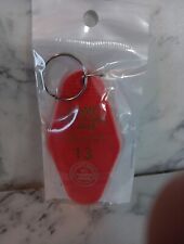 Camp Crystal Lake Retro Motel Key Ring/Key Chain  Friday The 13th.  Red New picture