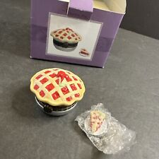 Cooking Club Of America Porcelain Trinket Box Cherry Pie Hinged Box picture