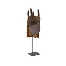 Toma Wood Mask on Metal Stand 46 inch Landai Guinea picture