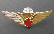 CANADIAN AIR FORCE CANADA JUMP WINGS RED MAPLE LEAF LAPEL PIN BADGE 2.5 INCHES picture