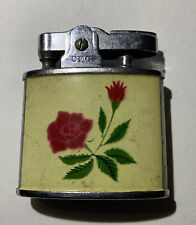 1960's Continental Japan Lighter Ivory W/ Red Rose floral Collectible Vintage picture