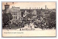 Postcard Lansing Michigan Downton Street Scene picture