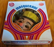 Vintage 1972 Ben Cooper Funny Man Masquerade Costume & Mask Medium 8-10 picture