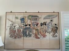 Large & ￼ Magnificent Japanese Six-panel Folding HANGING ￼SCREENS  Geisha  101” picture