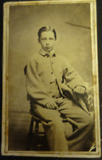  Civil War, young man in grey suit ,tax stamp pen cancel (R6) CDV   1865-66 ,$20 picture