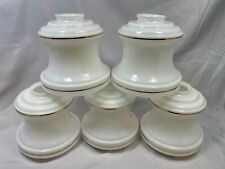 (5) Frosted White With 2 Gold Bands Antique Lamp Shades 5x6” picture