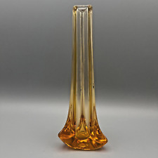 Vintage Whitefriars Glass Amber Tricorn Bud Vase 9.25