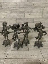 Three Vintage Brass Bronze Cherub Angels Set - 4 Figurines picture