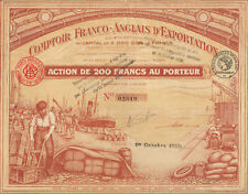FRANCE FRANCO ENGLISH EXPORT COUNTER - ACTION OF 200 FRANCS 1923 - FRANCE picture