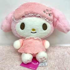Sanrio My Melody in Cute Pajama & Eye Mask Plush Doll 8 inch NEW with Tag Japan picture